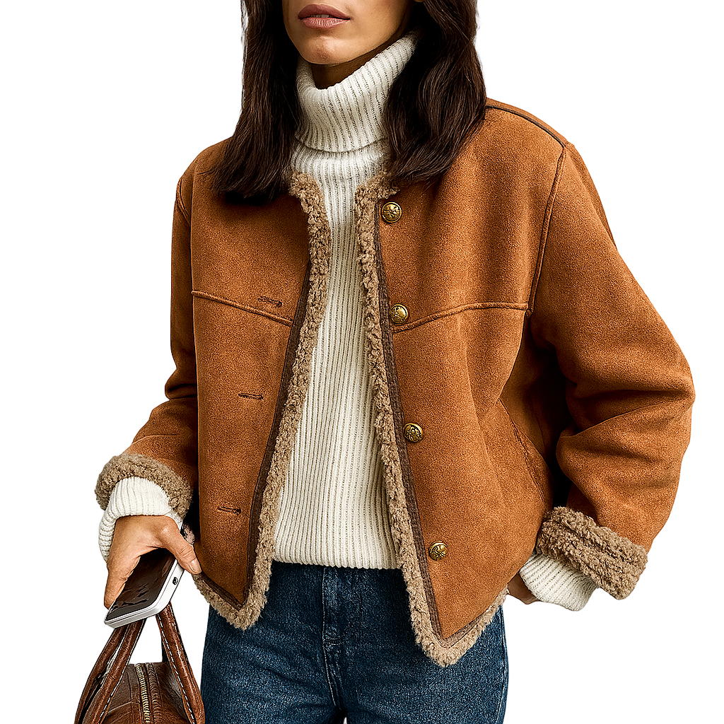 Kaia | Manteau en cuir avec des boutons