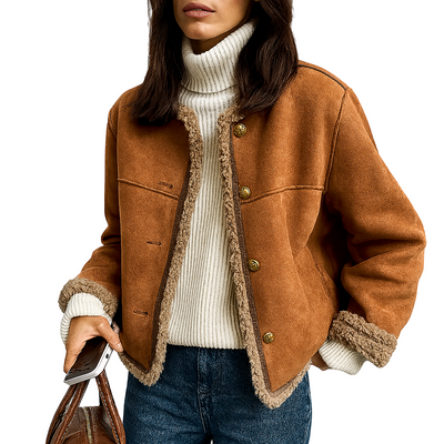 Kaia | Manteau en cuir avec des boutons