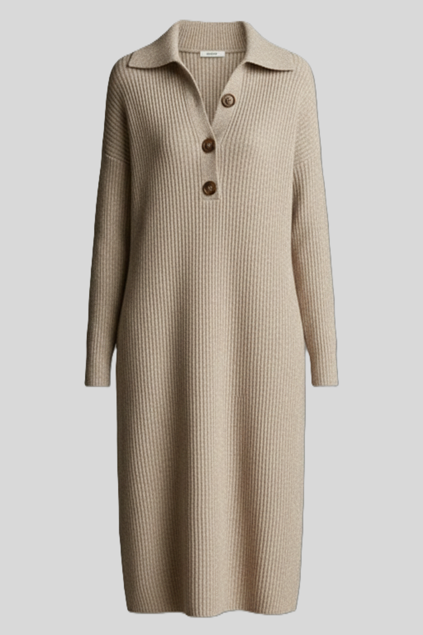 Britney | Peignoir Chic Côtelée Midi