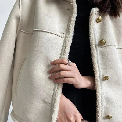 Kaia | Manteau en cuir avec des boutons